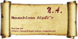 Neuschloss Alpár névjegykártya
